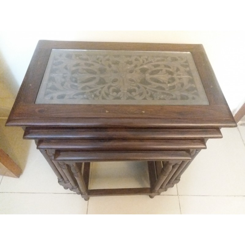 Sheesham Wood Nested Tables Set Traditions Furniture Islamabad
