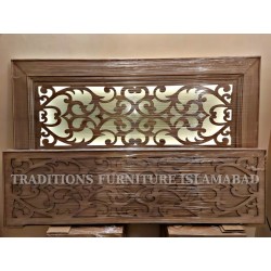 Back Lit King Size Bedroom Set With Antique Polish
