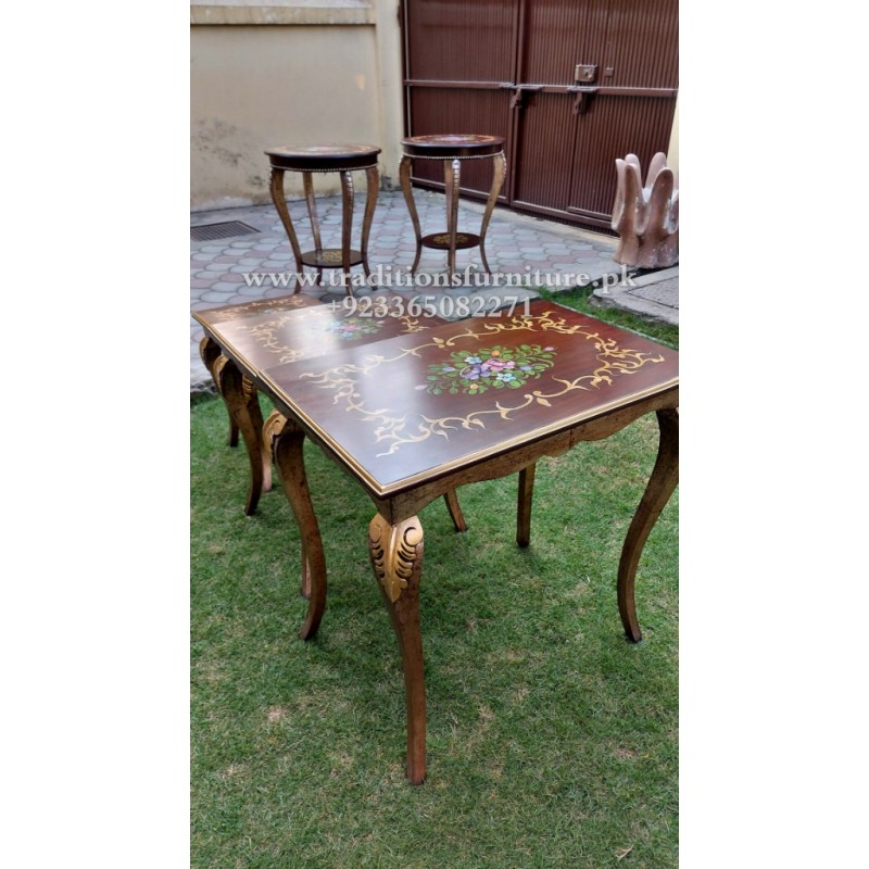 Sheesham Hand Painted Nested Tables Set of 3 Traditions Furniture