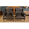 Leatherette Wing Chairs tufted back