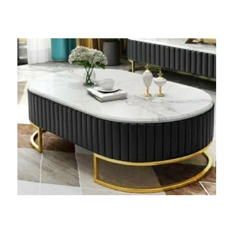 Brass Finish Marble Top Table